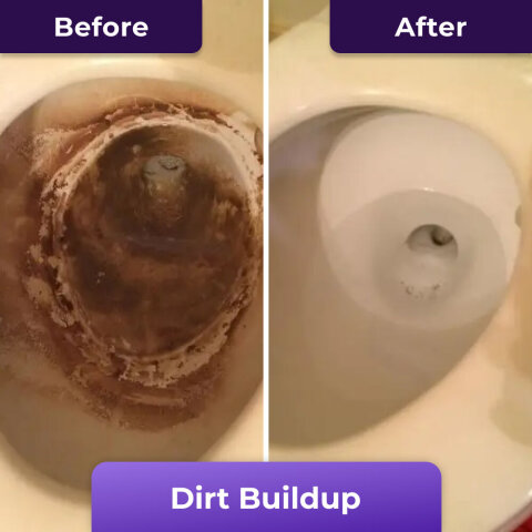 Before and after FizzClean - Hard water deposits